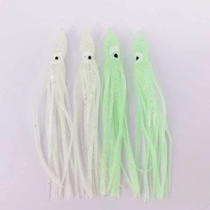 Luminous squid soft fishing lure mix color octopus skirts