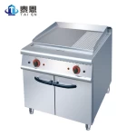 Luxury 900 Series Grooved Plate Barbecue Grill Cooking Range Electric Griddle With Cabinet