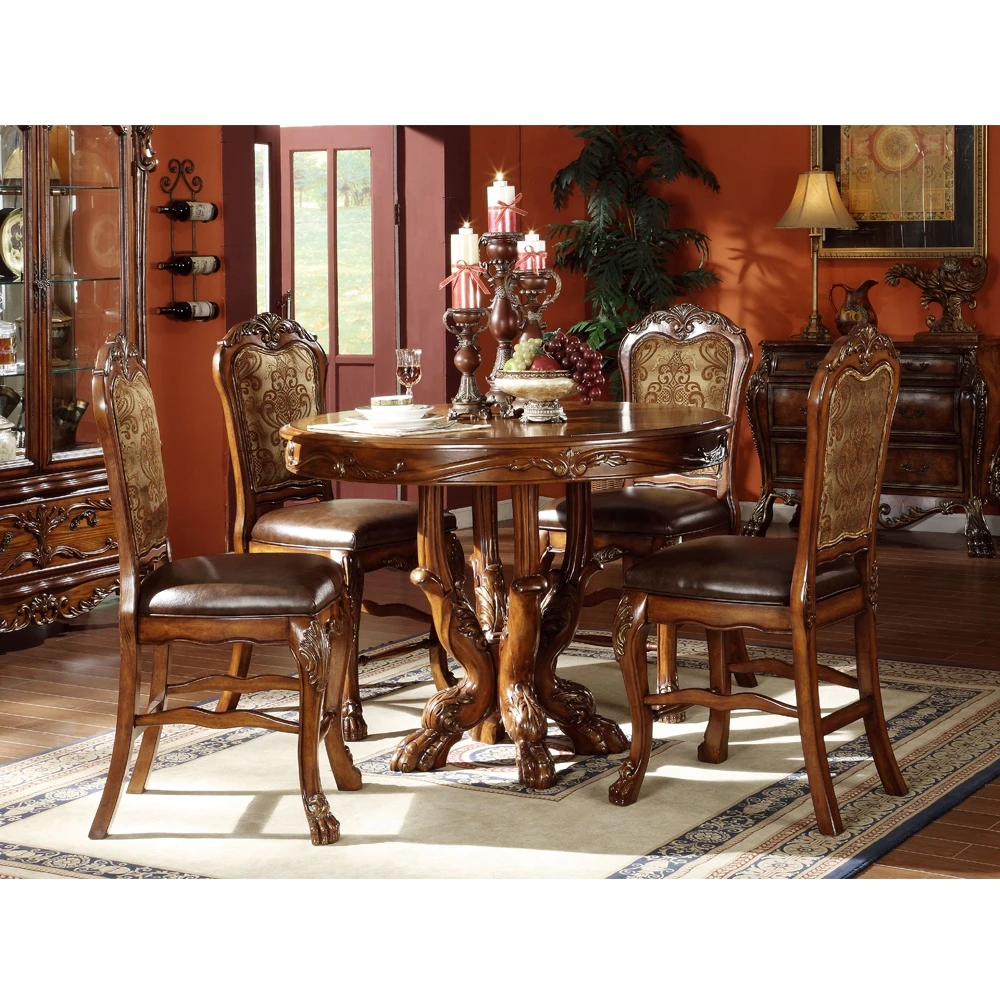 Luxury morden wooden top dining table set
