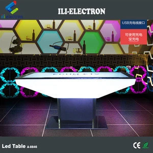 Luxury remote control plastic led lounge table