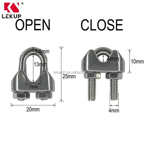 Wire Rope M4 Buy M4 Stainless Steel Wire Rope Cable Clip Clamp For 1/8 - 3/16 Wire ...