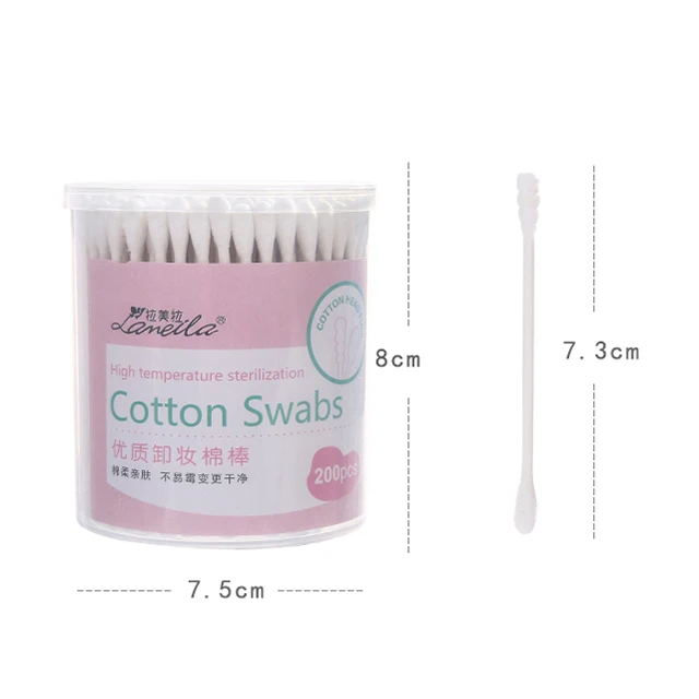 Makeup cleaning paper stick white natural cotton bud swab B0129