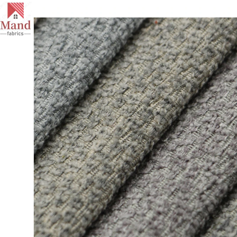 Mand textile manufacturer wholesale good quality modern polyester dobby design slub tweed ottoman bench fabric from wujiang
