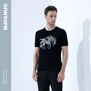 Mayanuo T-shirt man Printed sweater  short sleeves Coat the custom wholesale casual  printed logo loose mens t shirt new 2021