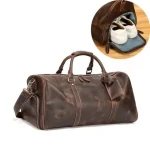 Mens Leather Duffel Bag Storage Bag Stylish and Modern Vintage Leather Waterproof 2 Ft Long Capacity Travel Luggage