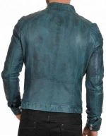 Men's Motorbike Racing Jacket European Style Cow Skin Leather Jacket
