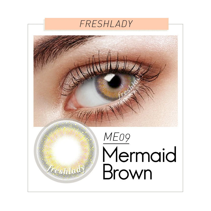 Mermaid collection hot selling lens freshlady wholesale yearly brown colored contact lenses