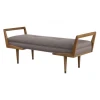 Mid centuary modern upholstered wooden bench
