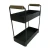 Import Modern 2 tiers black metal storage rectangle metal tray with wooden handle metal flowerpot from China