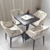 Modern Carved Fabric Leather Dining Chair For Living Room
