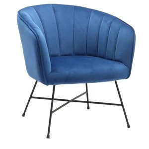 modern design metal frame velvet sofa chair hotel leisure chair