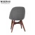Import Modern designer solid wood Upholstery fabric seat dining chair gray chair restaurant from China