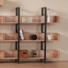*modern furniture bookcase, industrial wood metal display and storage square frame W1200 3 tiers bookshelf