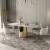 Import Modern luxury rock slate dining furniture hotel apartment stainless steel titanium gold table legs rectangular dining long table from China