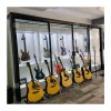 Modern metal frame guitar display cabinet Floor-to-ceiling multi-functional home boutique glass medal display cabinet