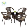 Modern Style Rattan with Tempered Glass Cafe Table CECT013 for Restaurant or Hotel