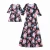 Import Mom and Daughter Floral printed Casual Matching Family Fall Clothes Maxi Long Dress Outfits Mother Daughter Matching Dress from China