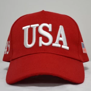 MOQ 50pcs inventory Embroidered Logo 5 panels USA hat baseball cap sports hat