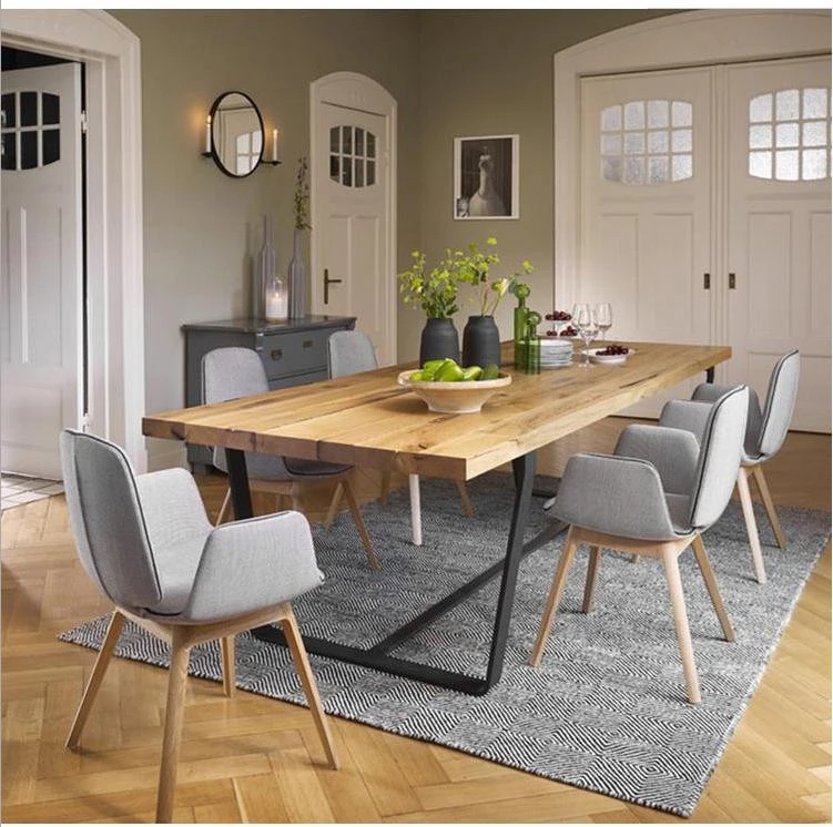 Morden wood dining table dining room furniture 1 table 4 chairs 6 chairs combination