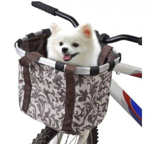 Multifunctional detachable large folding dog carrier bike basket front