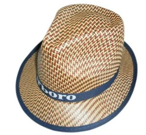 N059 Promotional Custom logo raffia Straw Panama cowboy hat