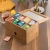 Import Natural bamboo texture organizer displays storage with magnet lid keeps hot selling tea box wood from China