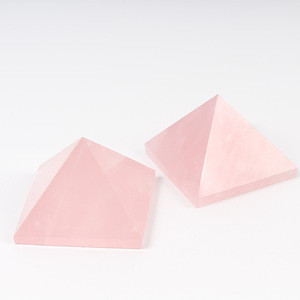 Natural Gemstone Rose Pink Crystal Pyramid Healing Seven Star Array For Decoration