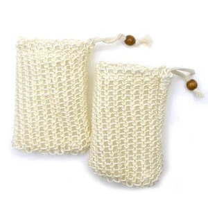 Natural Linen Drawstring Foaming Net To Clean Dead Skin Soap Protecting Cotton And Linen Soap Bag