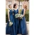 Import Navy Blue Bridesmaid Dresses Long Satin A-Line Formal Dress Wedding Guest Gowns 2019 New Maid of Honor Gown from China
