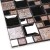 New 3D beveled mirror rose gold color square glass tile mosaic for bathroom kitchen wall backsplash decor