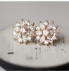 New Arrival Flower Earrings Micro Paved Rhinestone Diamond Women Fashion Earrings For Wedding Dating
