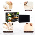 New Arrival Organic African Black Soap Deep Cleansing Whitening Cocoa Butter&VE Organic Black Soap Bulk