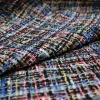 New Arrival RTS Tweed Fabric with Black Sequins 100%Polyester Colorful Yarn Dyed for Ladys Jacket Suit Overcoat