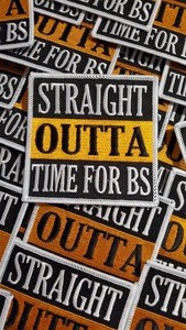 New Arrival, Straight Outta Time for BS Iron-On Embroidered  Patch; Word Patch, Patches for Denim Jackets