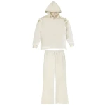New Custom Tracksuit 2 Piece Flare Pants Set Men Two Piece Sets Crop Top Mens Flared Sweatpants And Hoodie Sets