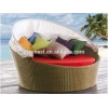 New design synthetic rattan outdoor round wicker bed