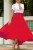 New Fashion Women Girls Europe and America Solid Color Bow Belt Big Hem Hot Sell Dress Long Skirt