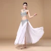 new Gold and silver Sequins. Pearl Embroidery Double Open A fork skirt Dance clothes Belly Dance Performance Wear