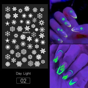 New Halloween Party Nail Art Stickers Luminous Adhesive Nail Paper Snow Flake Decals DIY Decorations Sticker for Halloween