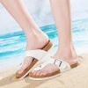 New style thick sole men leather sandals and slippers