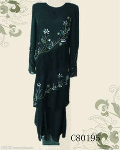 New Stylish Beaded Cotton Embroidered Islam Women Clothing