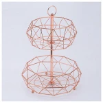 Nordic metal double tray storage round mental food tray