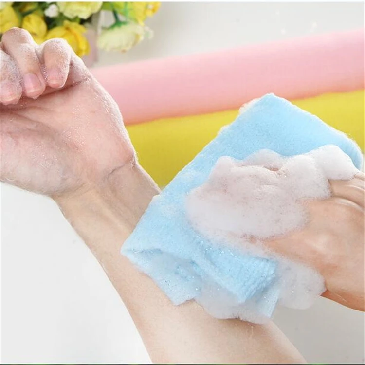 Novelty Multi Colors Nylon Exfoliating Beauty Skin Shower Wash Bath Cloth Towel Back Scrubbers