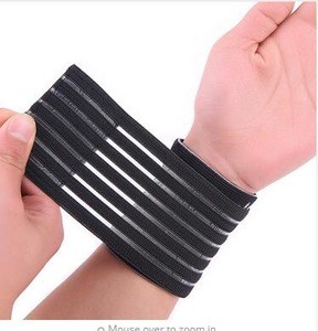 Nylon and spandex material black adjustable breathable elastic wrist support