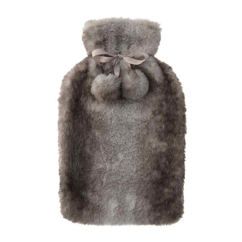 OEM / ODM large 3000ml rubber hot water bottle with faux fur cover