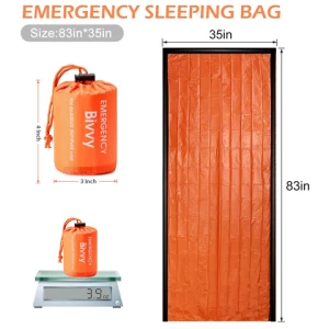 Orange Thermal Reflective Survival Mylar Sleeping Bags Emergency