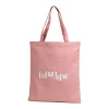 Organic cotton canvas grocery pink tote bag reusable