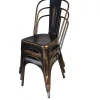 Outdoor Cheap Used Antique Industrial Vintage Painting Bistro Metal Iron Furniture Dining Restaurant Chair
