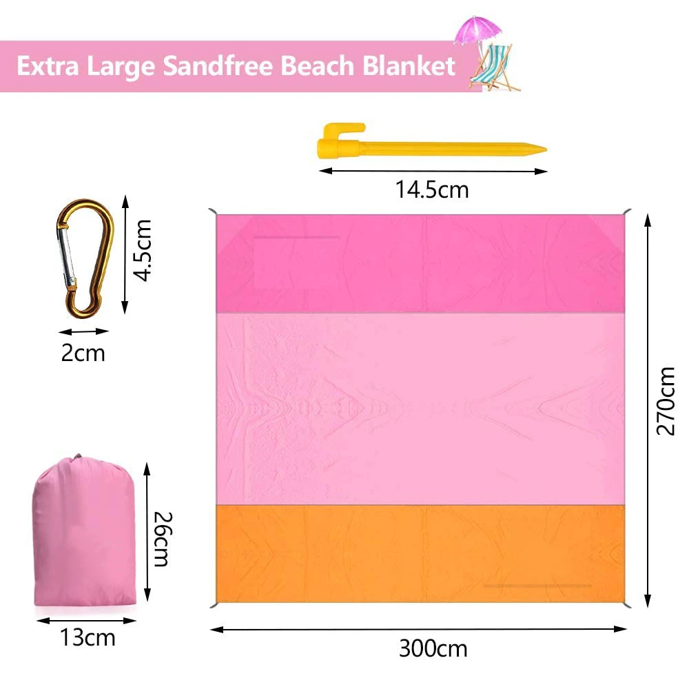 Outdoor Customized Foldable Extra Large Size Beach Mat, Beach Blanket Sand Proof Sand Free Beach Blanket Oversized Waterproof