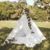 Outdoor Wooden Play Tent Sheer Lace Tent for Women Wedding Adult Teepee Tent